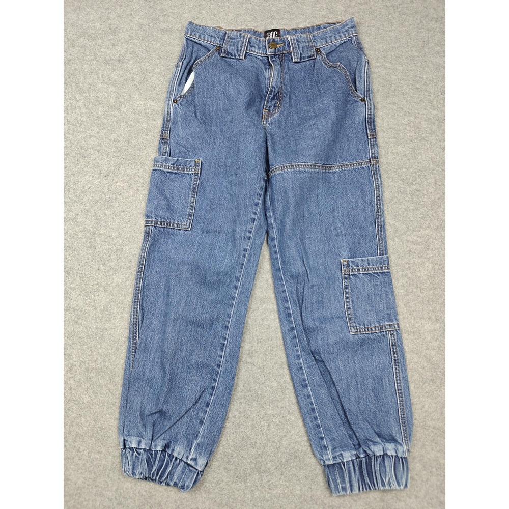 BDG Cargo Tapered Jeans Womens 27 Blue Med Wash High Rise Relaxed Cuffed Denim